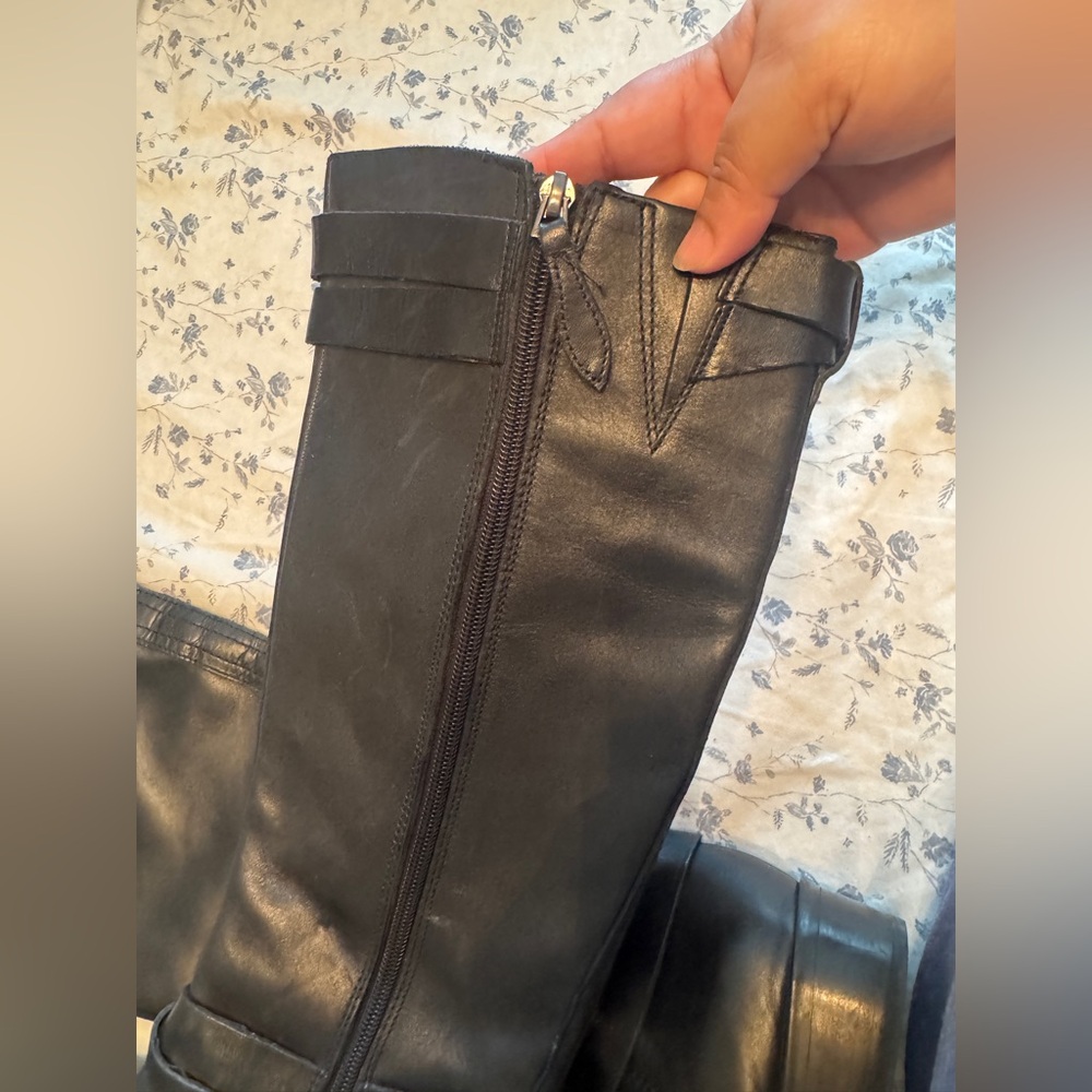 Franco Sarto Black Leather Boots - Picture 6 of 12